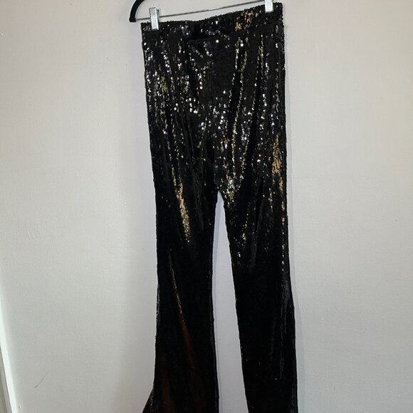 NWT Anthropologie Sanctuary The Kicker Sequin Flare Leggings Size Medium Black - Picture 7 of 10